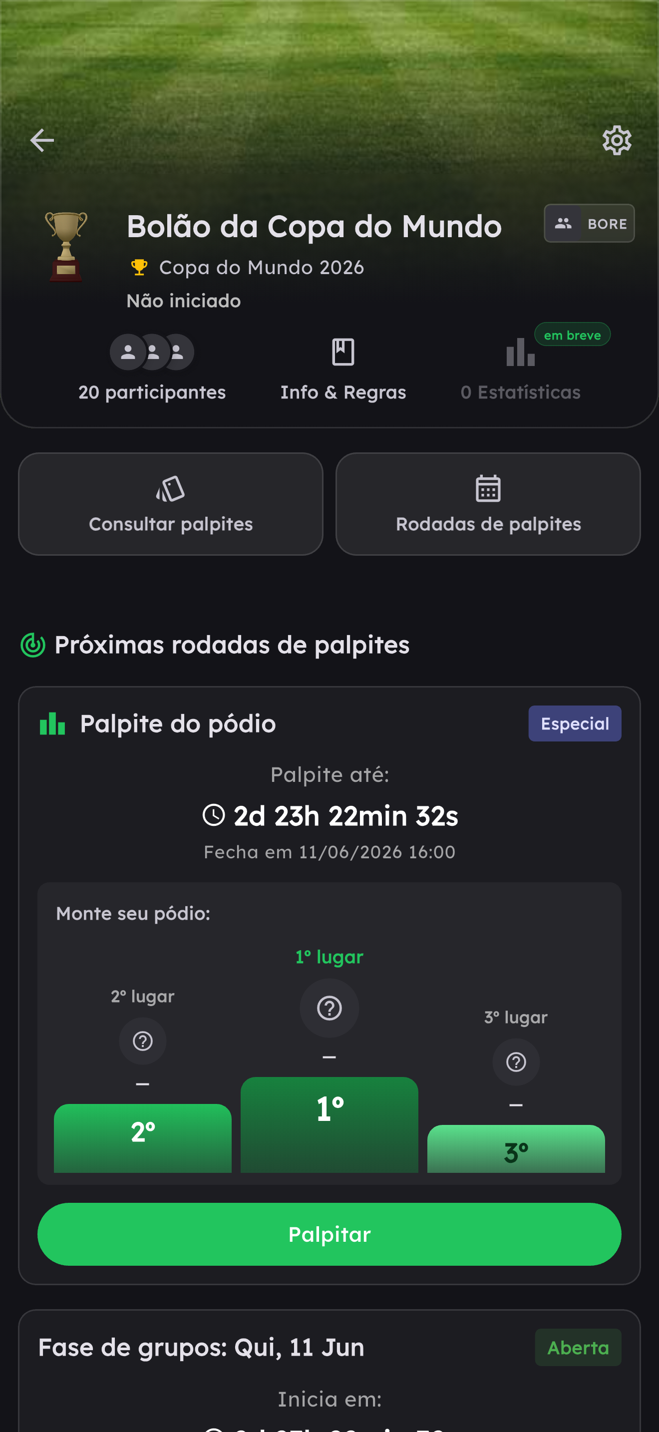 Acompanhe a competição